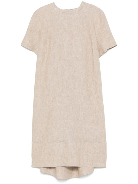  Peserico Slub-texture Midi Dress - Neutrals 