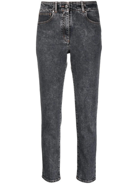  Peserico Stonewashed Mid-rise Skinny Jeans - Grey 