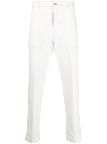  Peserico Straight-leg Stretch-cotton Trousers - Neutrals 