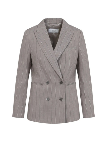  Peserico Striped Double-breasted Blazer - Brown 