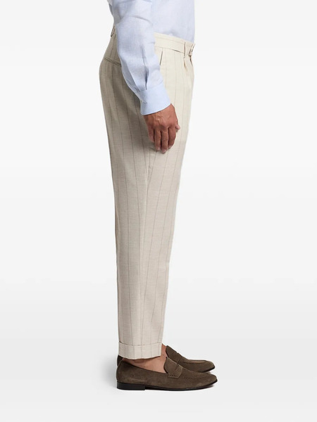  Peserico Striped Pleated Trousers - Neutrals 