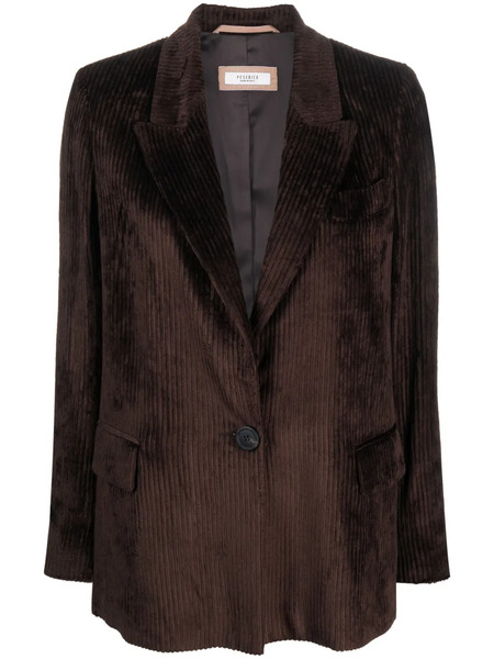  Peserico Tailored Corduroy Single-brested Blazer - Brown 