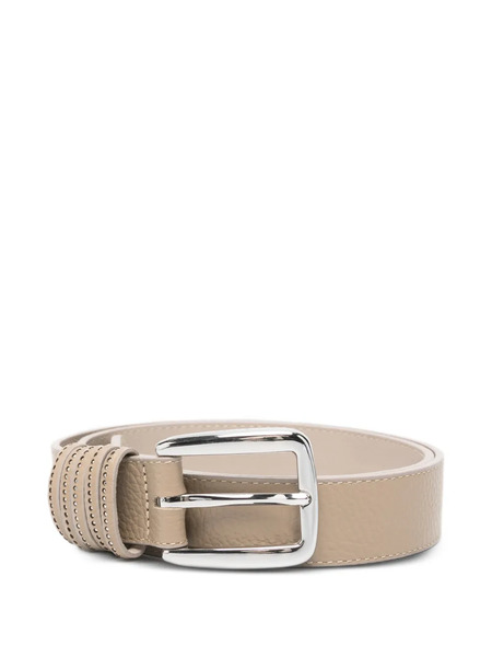  Peserico Textured-leather Buckle Belt - Neutrals 