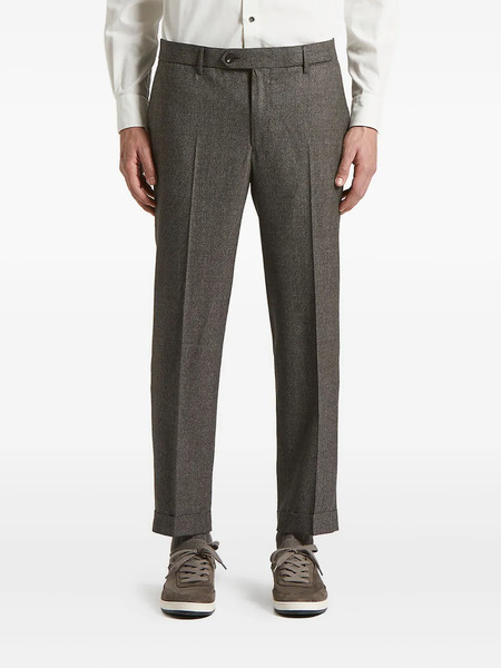  Peserico Textured Wool Trousers - Brown 