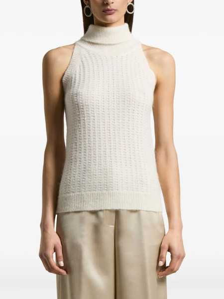  Peserico Turtleneck Sleeveless Knitted Vest - Neutrals 