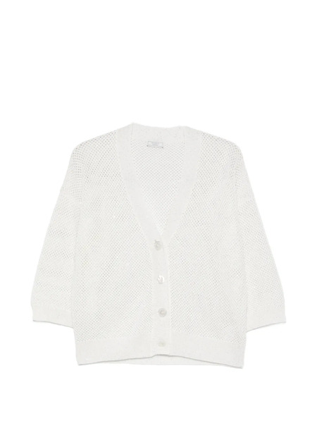  Peserico V-neck Buttoned Cardigan - White 