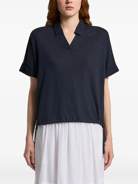  Peserico V-neck Drawstring Top - Blue 