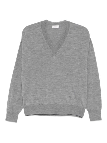  Peserico V-neck Long-sleeve Top - Grey 