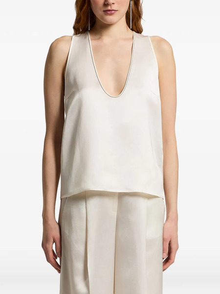  Peserico V-neck Sleeveless Top - Neutrals 