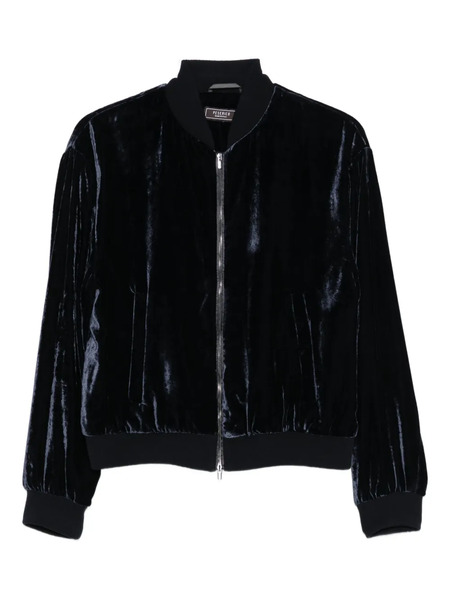  Peserico Velvet Zip-front Jacket - Blue 