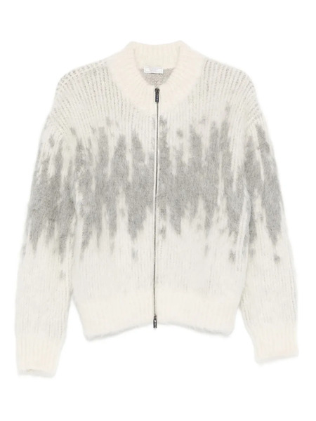  Peserico Zip Pattern Cardigan - Grey 