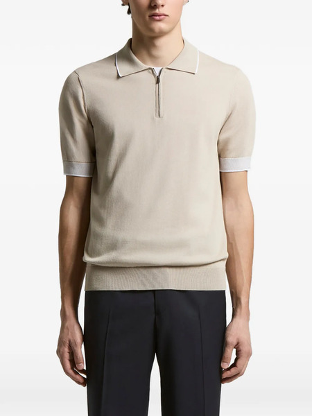  Peserico Zip Short-sleeve Polo - Neutrals 