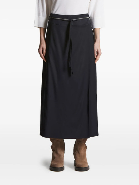  Peserico Zip-trimmed Wrap Skirt - Blue 