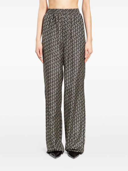  Petar Petrov Printed Wide-leg Trousers - Black 
