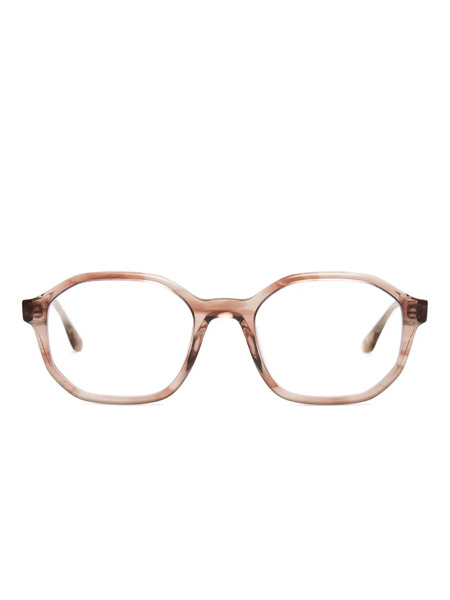  Peter And May Geometric-frame Acetate Glasses - Brown 