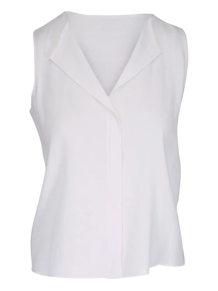  Peter Cohen Asymmetric-collar Sleeveless Top - White 