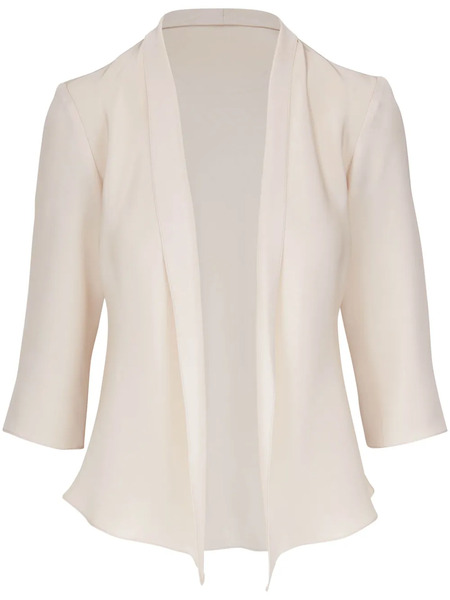  Peter Cohen Open-front Collarless Silk Jacket - Neutrals 