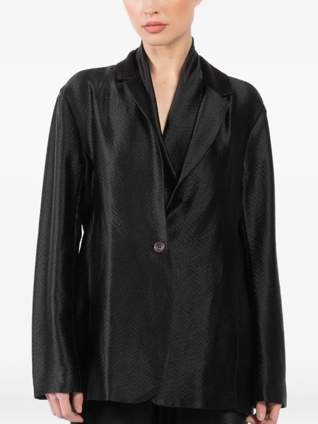 Peter Cohen Silk Single-breasted Blazer - Black 