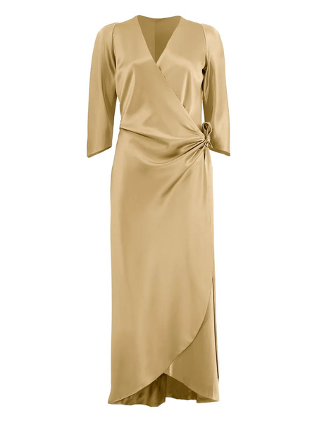  Peter Cohen Tie-front Wrap Dress - Gold 