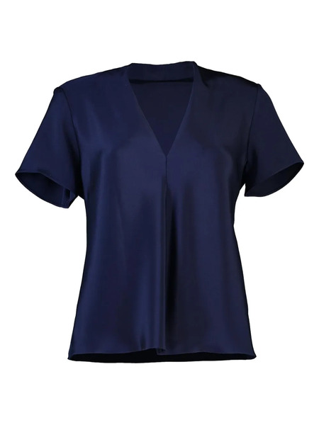  Peter Cohen V-neck Short-sleeve Top - Blue 