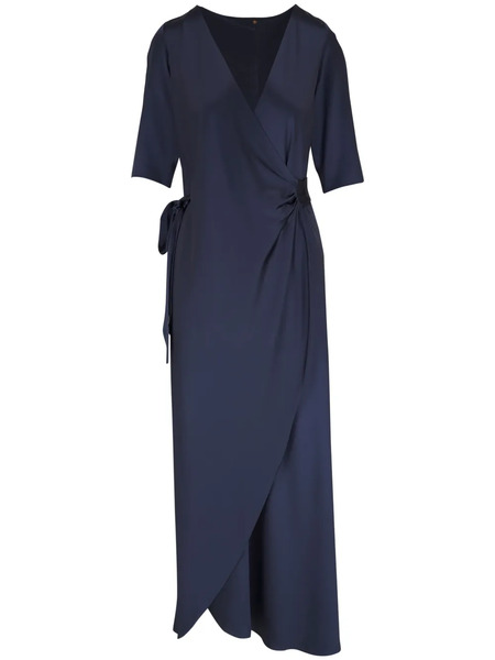  Peter Cohen V-neck Silk Dress - Blue 