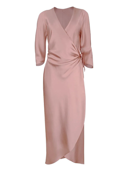  Peter Cohen V-neck Wrap Dress - Pink 