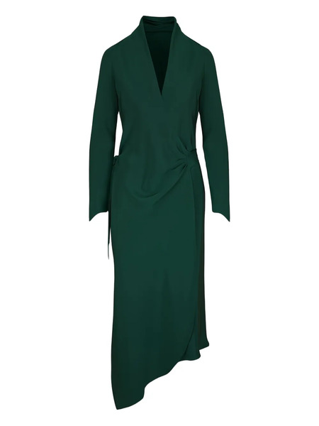  Peter Cohen Victor Wrap-front Asymmetrical Midi Dress - Green 