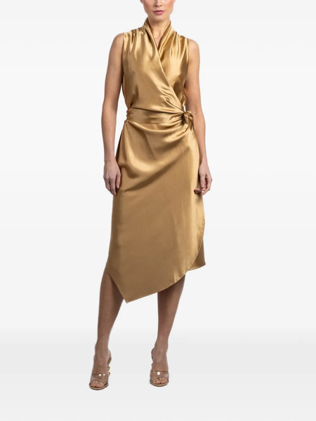  Peter Cohen Victor Wrap Midi Dress - Gold 