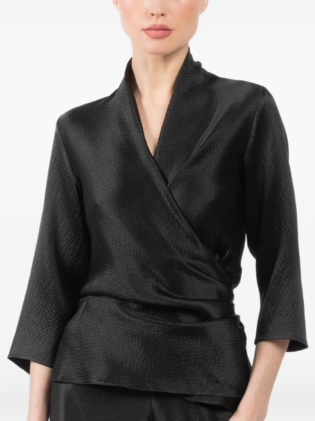  Peter Cohen Wrap Blouse - Black 
