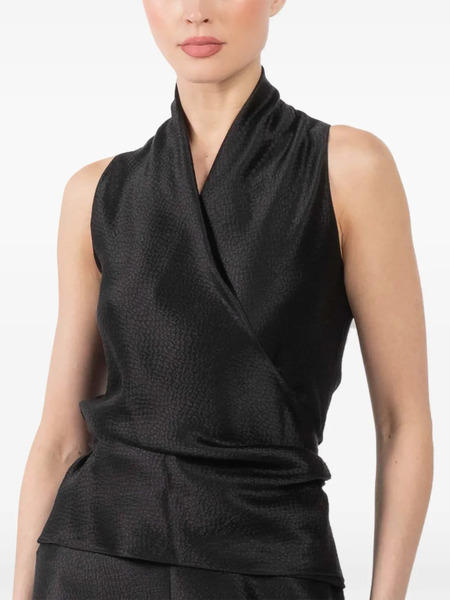  Peter Cohen Wrap-design Blouse - Black 