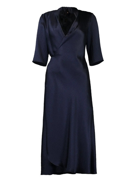  Peter Cohen Wrap-effect Midi Dress - Blue 