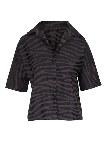  Peter Cohen Zebra-print Shirt - Brown 