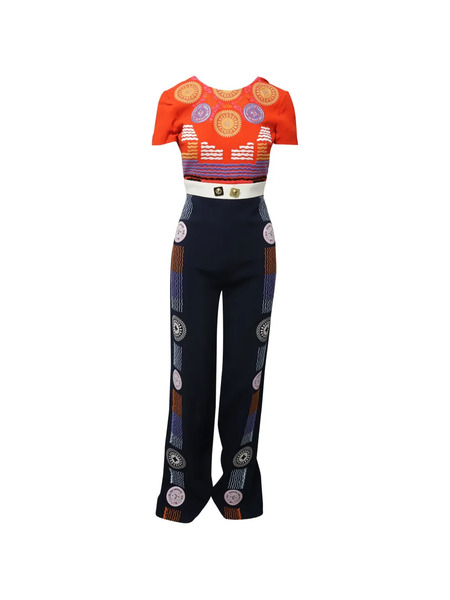  Peter Pilotto Embroidered Tartan Jumpsuit - Black 