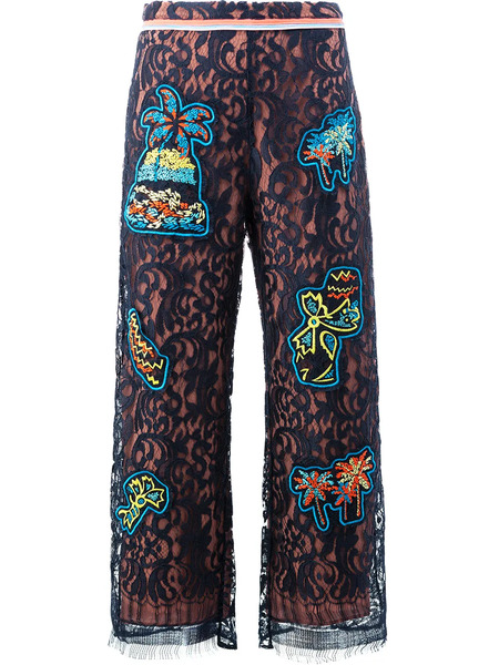 Peter Pilotto Lace Patch Overlay Trousers - Black 