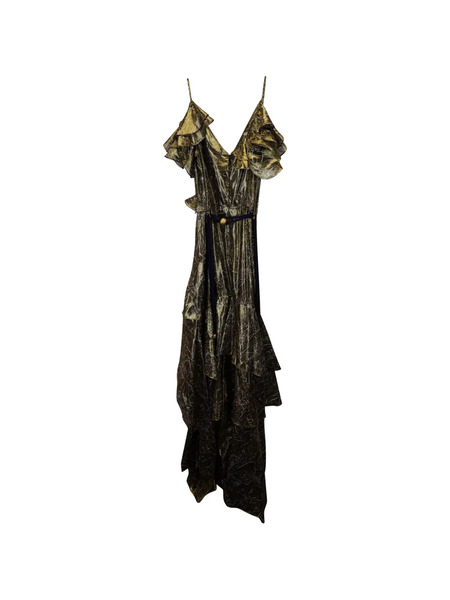 Peter Pilotto V-neck Ruffled Dress - Gold 