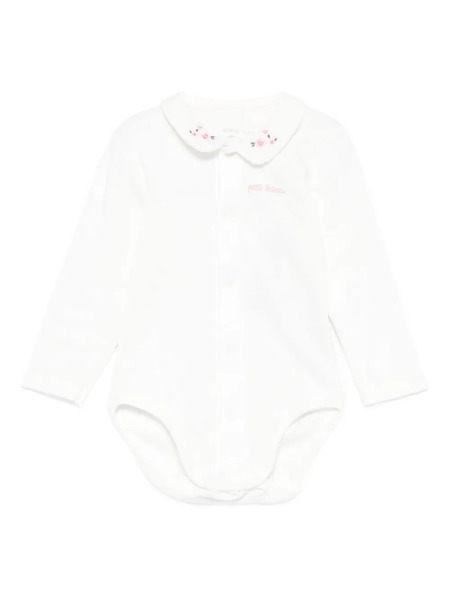  Petit Bateau Floral-embroidered Body - White 