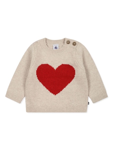  Petit Bateau Heart Jumper - Neutrals 