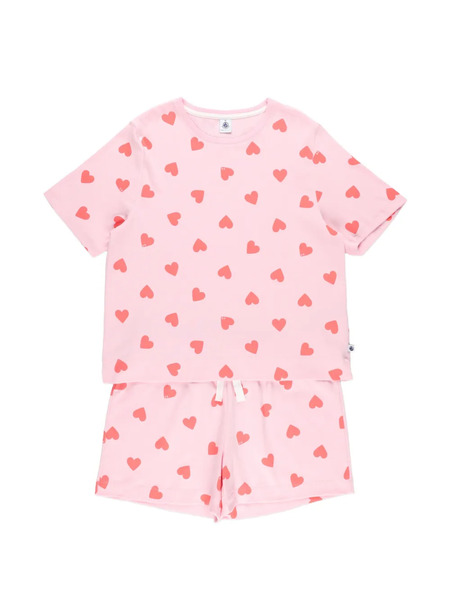  Petit Bateau Heart-pattern Pyjamas (set Of Two) - Pink 