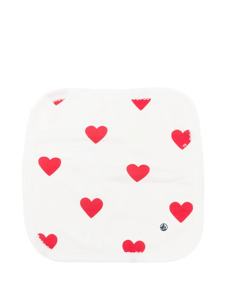  Petit Bateau Heart-print Bib - White 