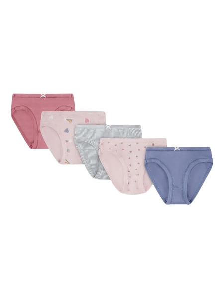  Petit Bateau Heart-print Briefs (pack Of Five) - Pink 