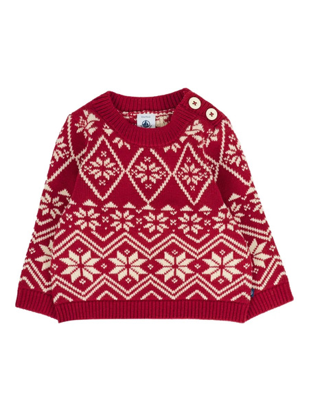  Petit Bateau Patterned Crewneck Sweater - Red 