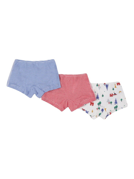  Petit Bateau Printed Shorts (set Of Three) - Blue 