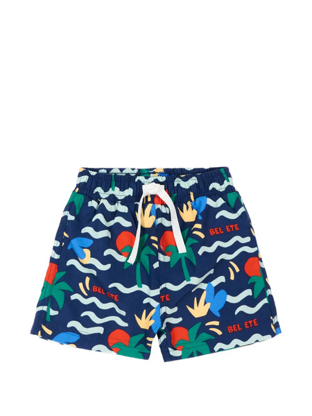  Petit Bateau Printed Swim Shorts - Blue 