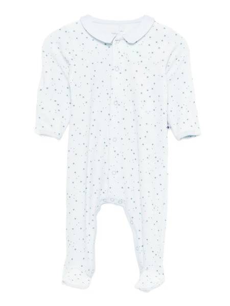  Petit Bateau Printed Velour Babygrow - Blue 