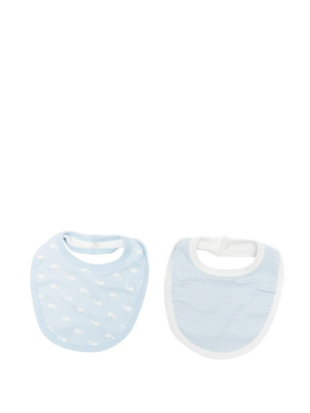  Petit Bateau (set Of Two) Whale Striped Bib - Blue 