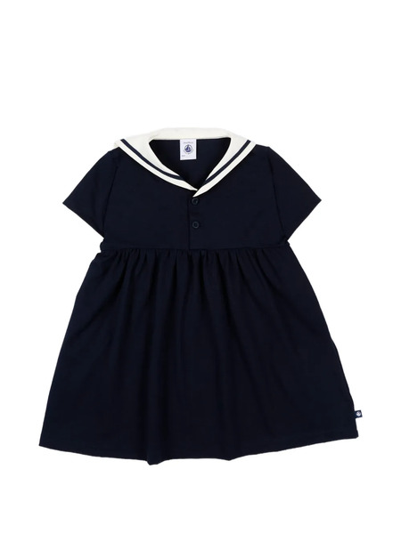  Petit Bateau Short-sleeve Mini Dress - Blue 