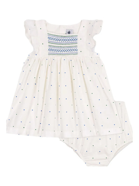  Petit Bateau Spot-pattern Dress Set - White 