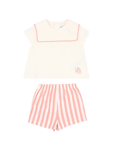  Petit Bateau Striped Short Set - Neutrals 