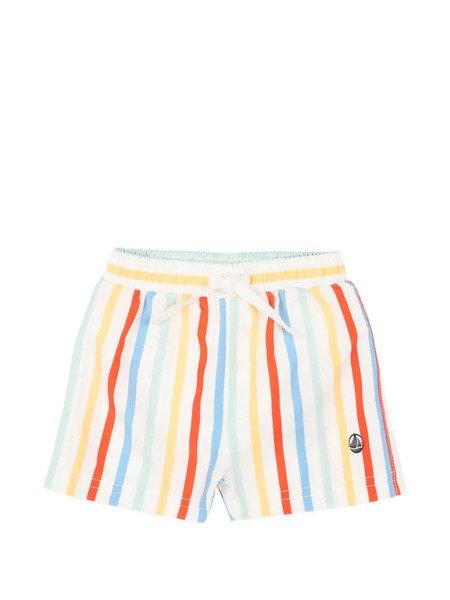  Petit Bateau Striped Swim Shorts - White 