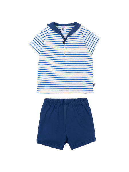  Petit Bateau T-shirt And Shorts Set (set Of Two) - Blue 